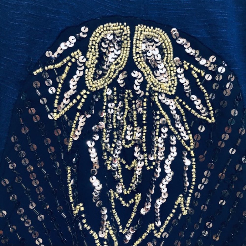 Free People Dark Navy Sequin Cami / Top - Picture 7 of 9